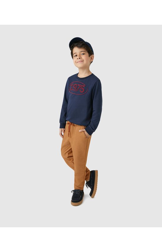 Calça Menino Jogger Cadarço Frontal Em Moletom Flanelado - Carinhoso