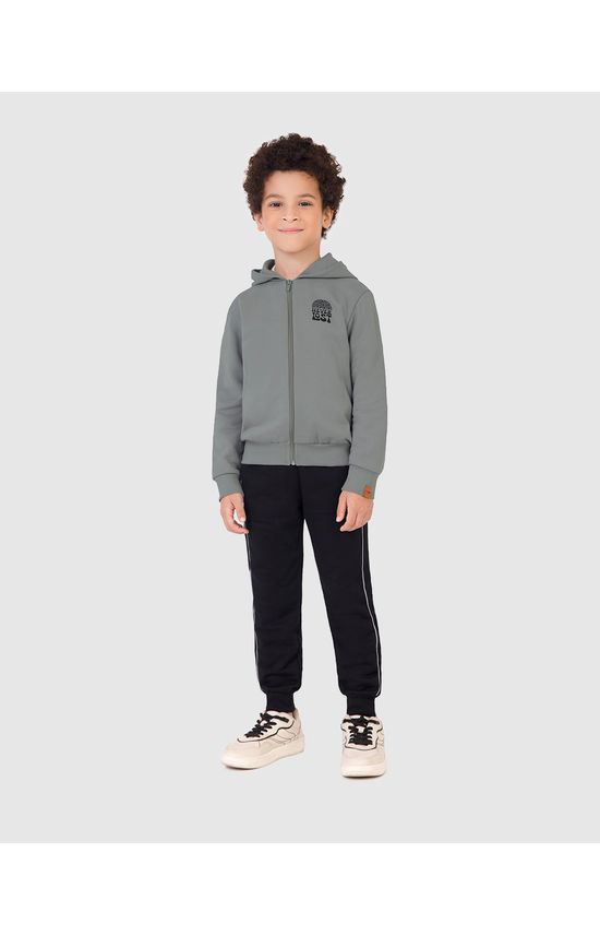 Conjunto Infantil Menino Jaqueta Com Estampa Moletom Flanelado Malwee Kids