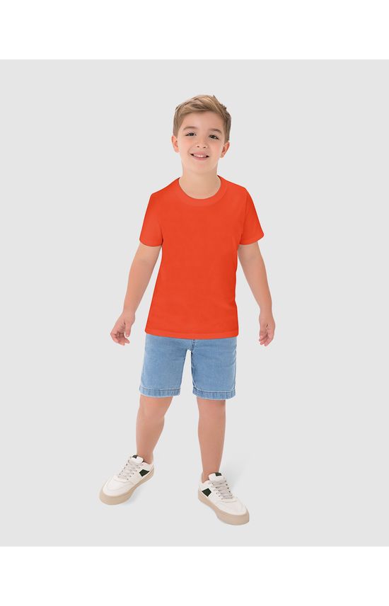 Bermuda Infantil Menino Cadarço Frontal Em Jeans Moletom Malwee Kids
