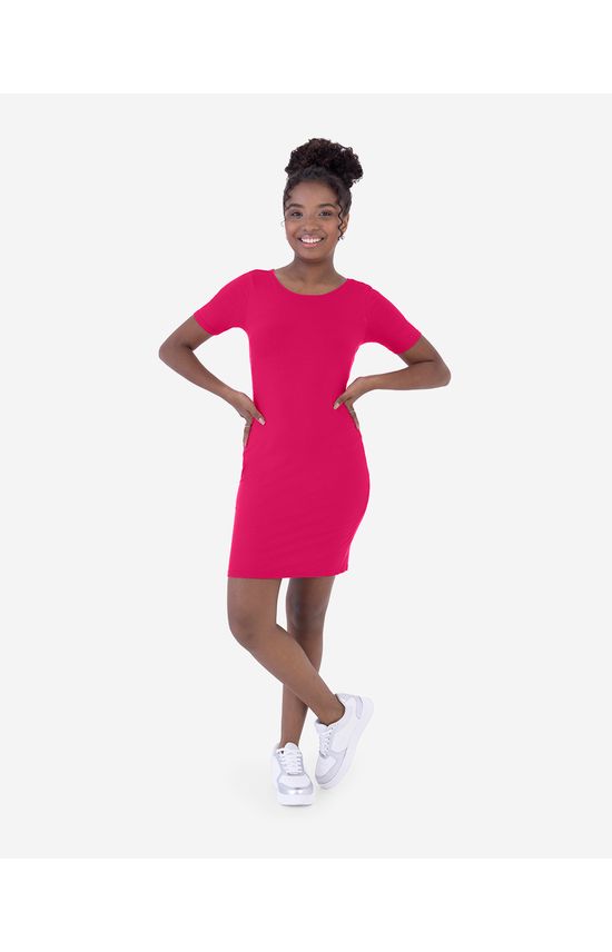 Vestido Menina Detalhe Torção Costas Em Malha Viscose Canelada Malwee Kids