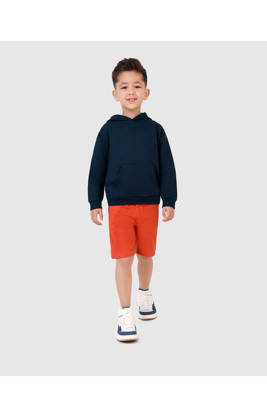 Bermuda Infantil Menino Cadarço Frontal Em Sarja Com Elastano Malwee Kids