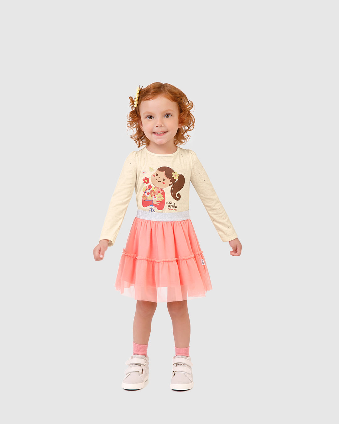 Blusa Infantil Menina Flores E Sorrisos Em Malha Botonê Malwee Kids - Imagem 3