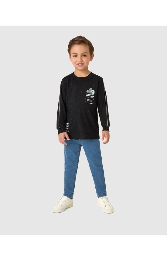 Camiseta Infantil Menino Manga Longa Com Estampa Malha Botonê Malwee Kids