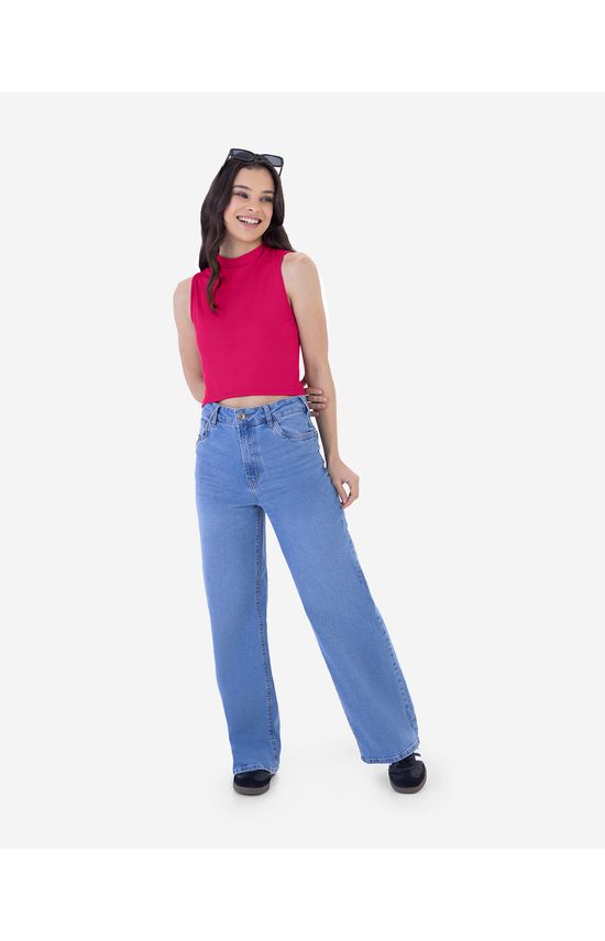 Regata Cropped Menina Gola Alta Em Malha Viscose Canelada Malwee Kids