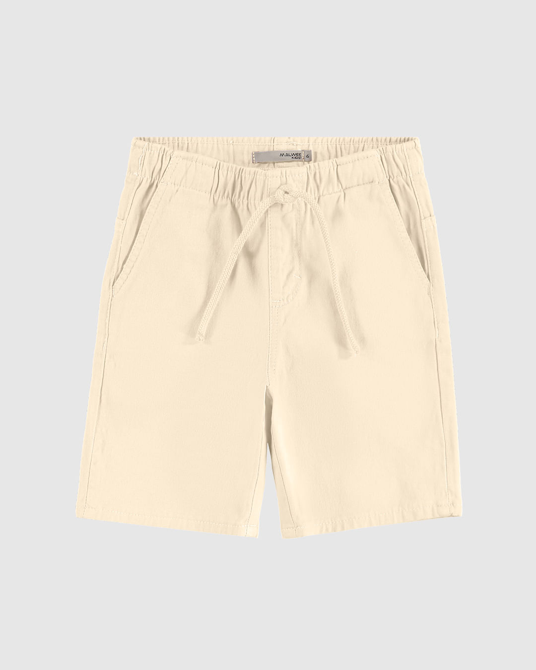 Bermuda Infantil Menino Cadarço Frontal Em Sarja Com Elastano Malwee Kids