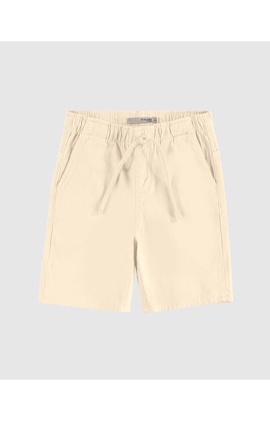 Bermuda Infantil Menino Cadarço Frontal Em Sarja Com Elastano Malwee Kids