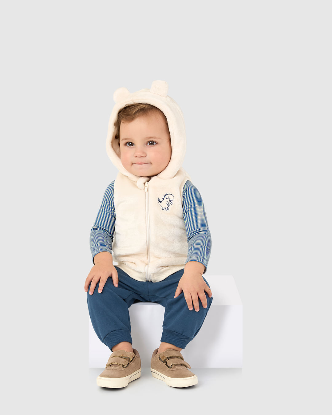 Conjunto Infantil Menino 3 Peças Colete + Body + Calça Malwee Kids - Imagem 3