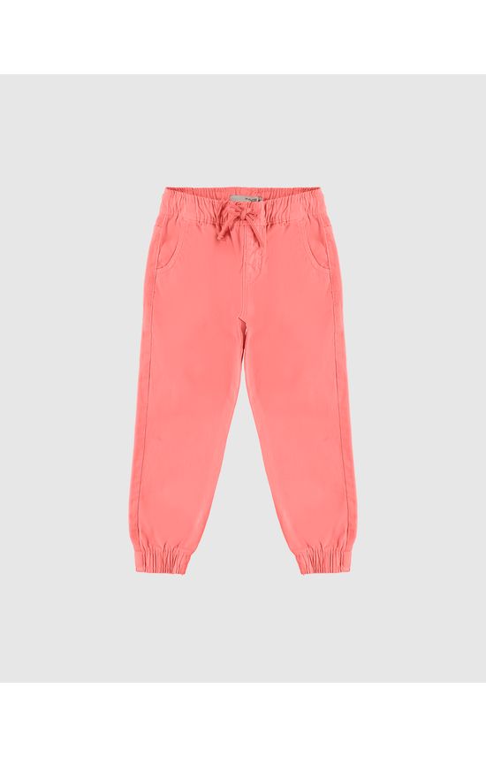 Calça Infantil Menina Jogger Cós Elástico Em Sarja Com Elastano Malwee Kids