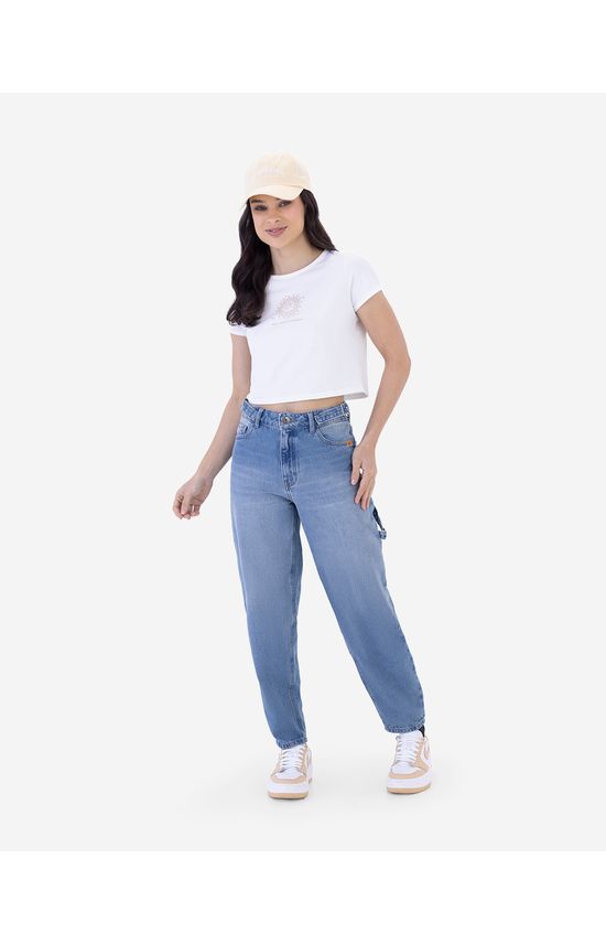 Calça Menina Barrel Cintura Alta Em Jeans Malwee Kids