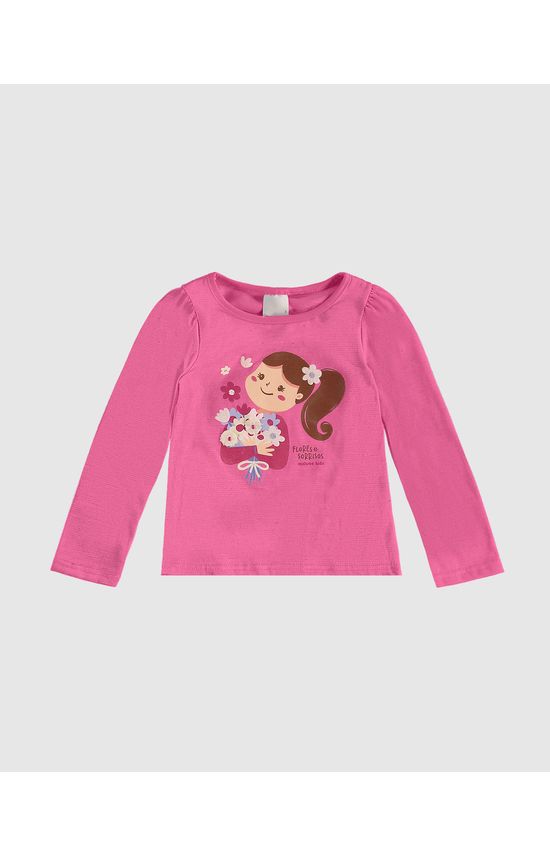 Blusa Infantil Menina Flores E Sorrisos Em Malha Botonê Malwee Kids