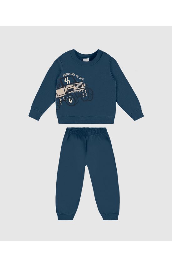 Conjunto Infantil Menino Blusão Com Estampa Moletom Flanelado Malwee Kids