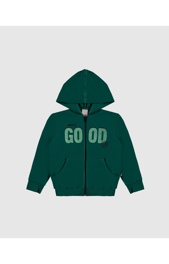 Jaqueta Infantil Menino Make It Good Em Moletom Flanelado Malwee Kids