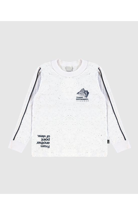 Camiseta Infantil Menino Manga Longa Com Estampa Malha Botonê Malwee Kids