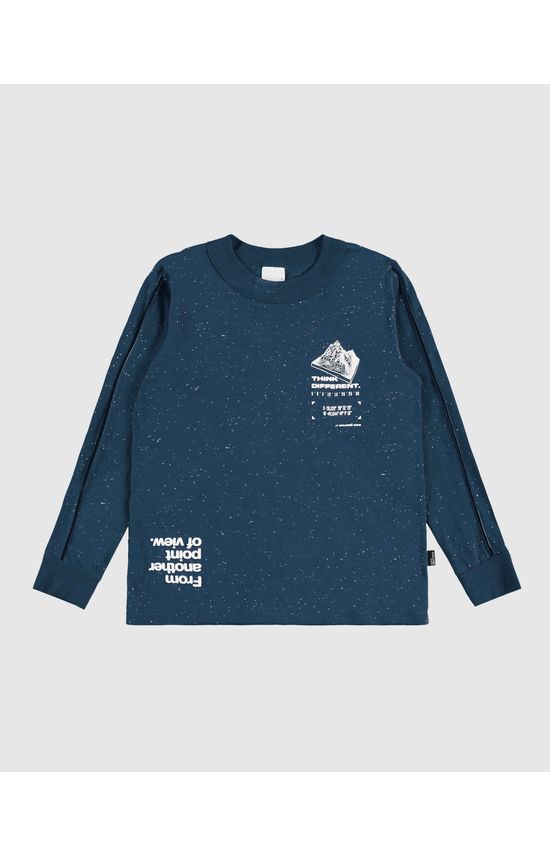 Camiseta Infantil Menino Manga Longa Com Estampa Malha Botonê Malwee Kids