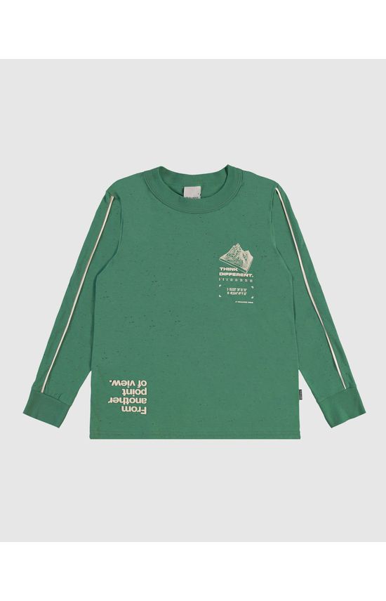 Camiseta Infantil Menino Manga Longa Com Estampa Malha Botonê Malwee Kids