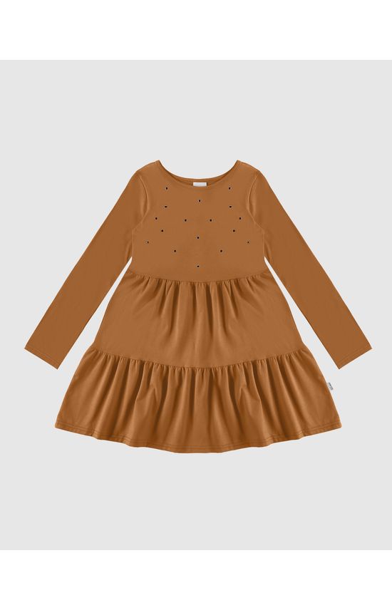 Vestido Infantil Marias Com Aplique Metal Em Algodão Malwee Kids