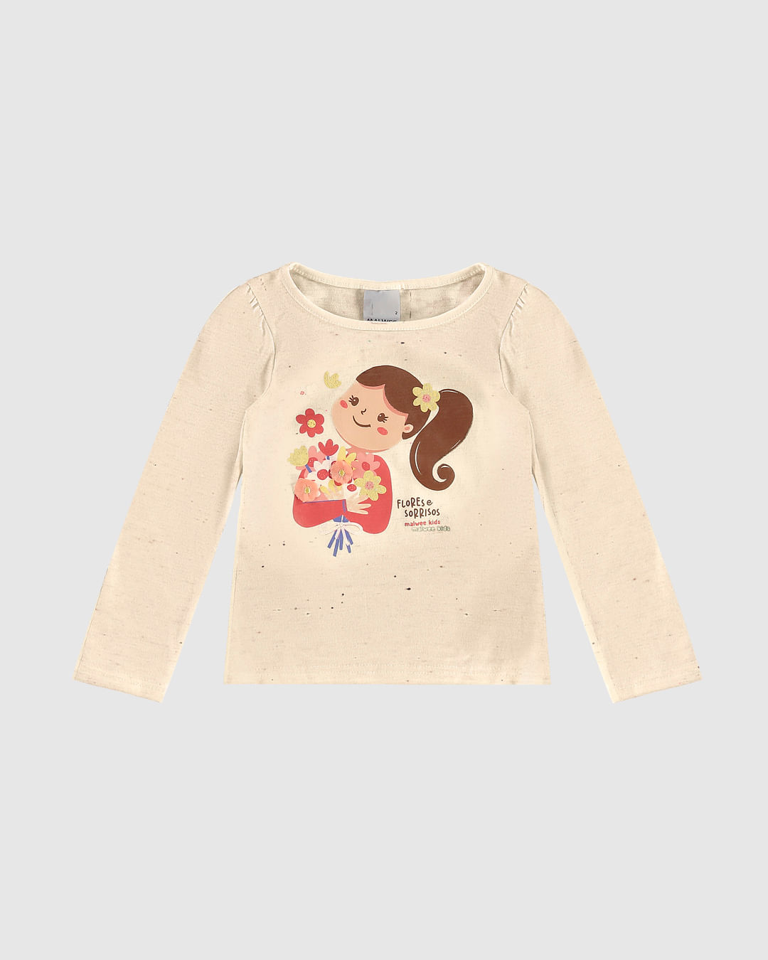 Blusa Infantil Menina Flores E Sorrisos Em Malha Botonê Malwee Kids - Imagem 4