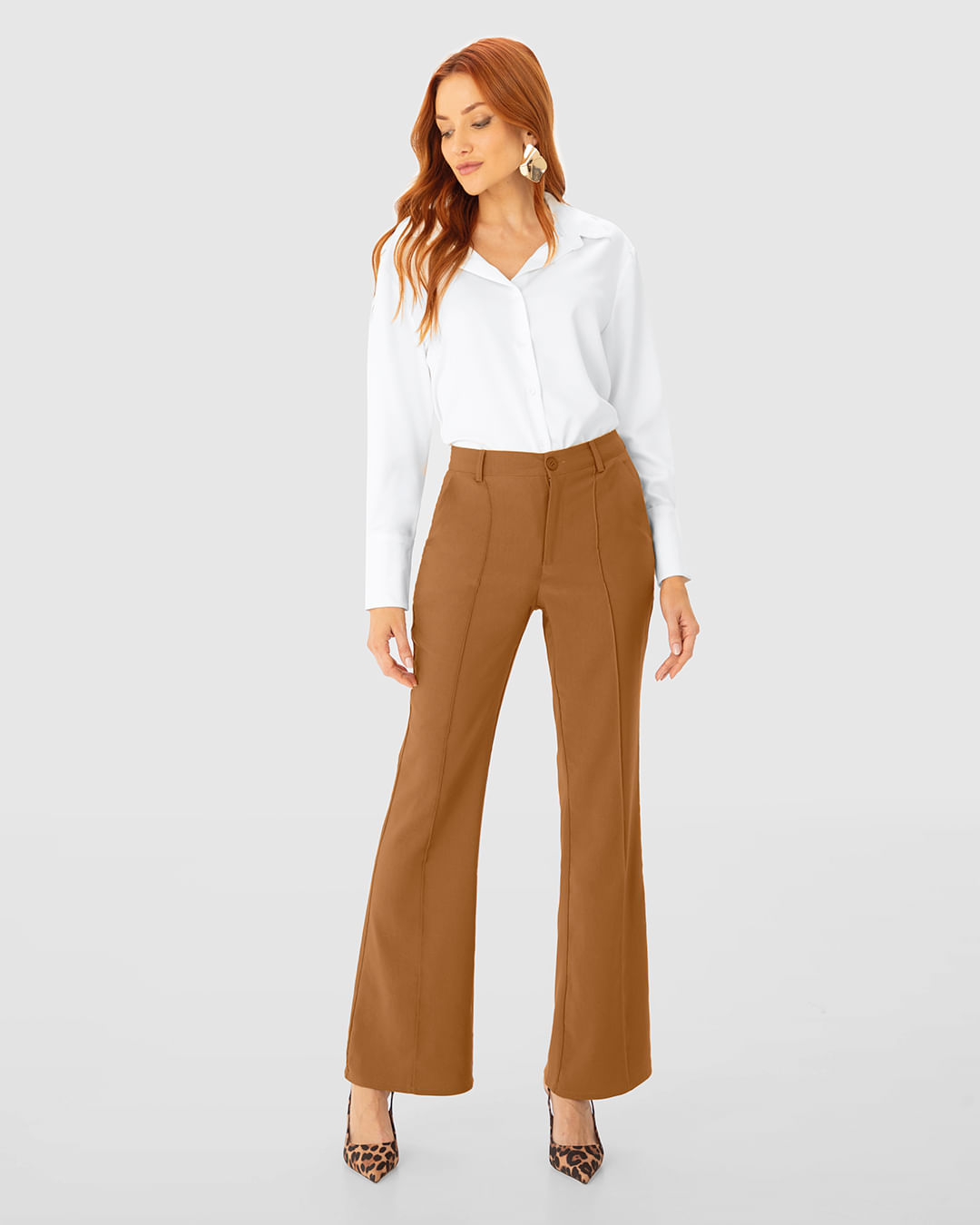 Camisa Ampla Feminina Manga Longa em Cetim - ENFIM