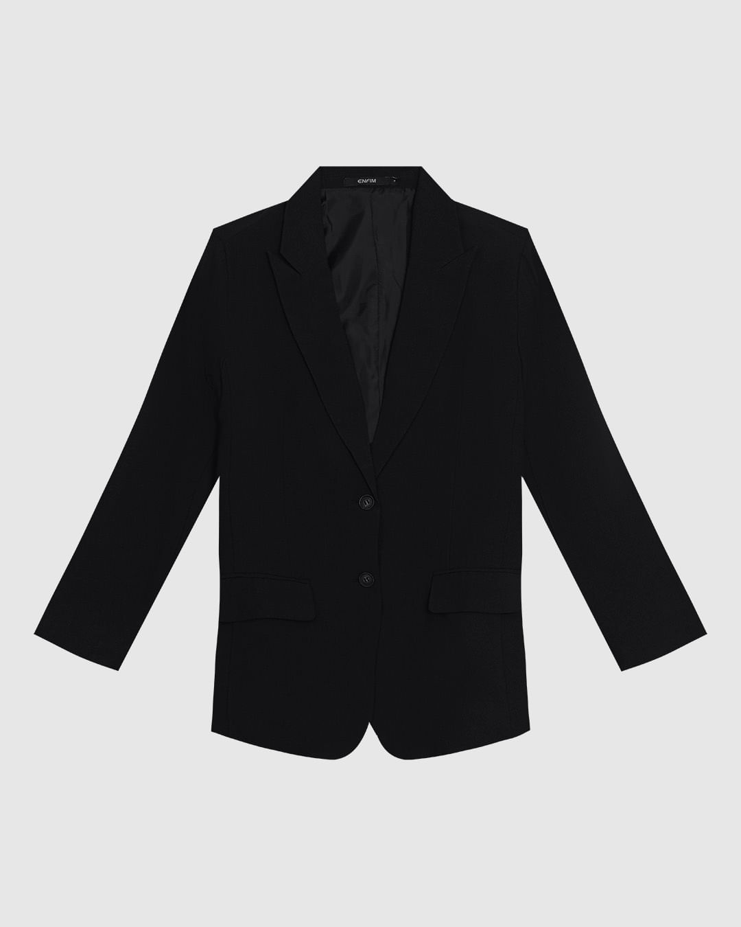 Blazer Feminino Alongado Abotoamento Duplo Em Liocel - ENFIM - Imagem 3