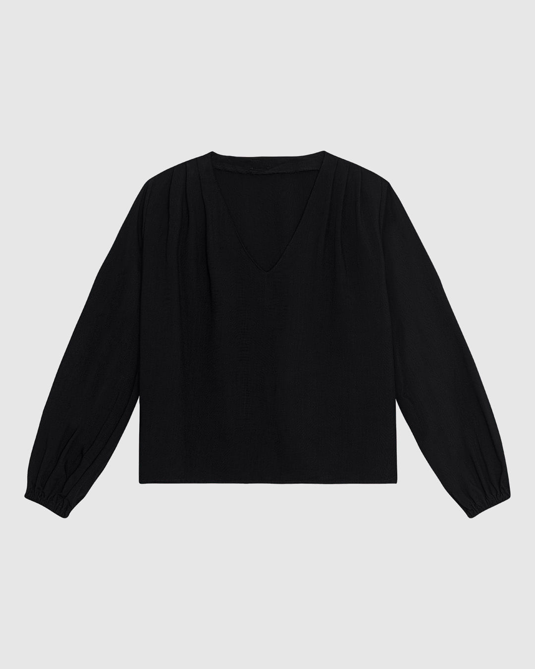 Blusa Ampla Feminina Decote V Manga 7/8 em Viscose - ENFIM