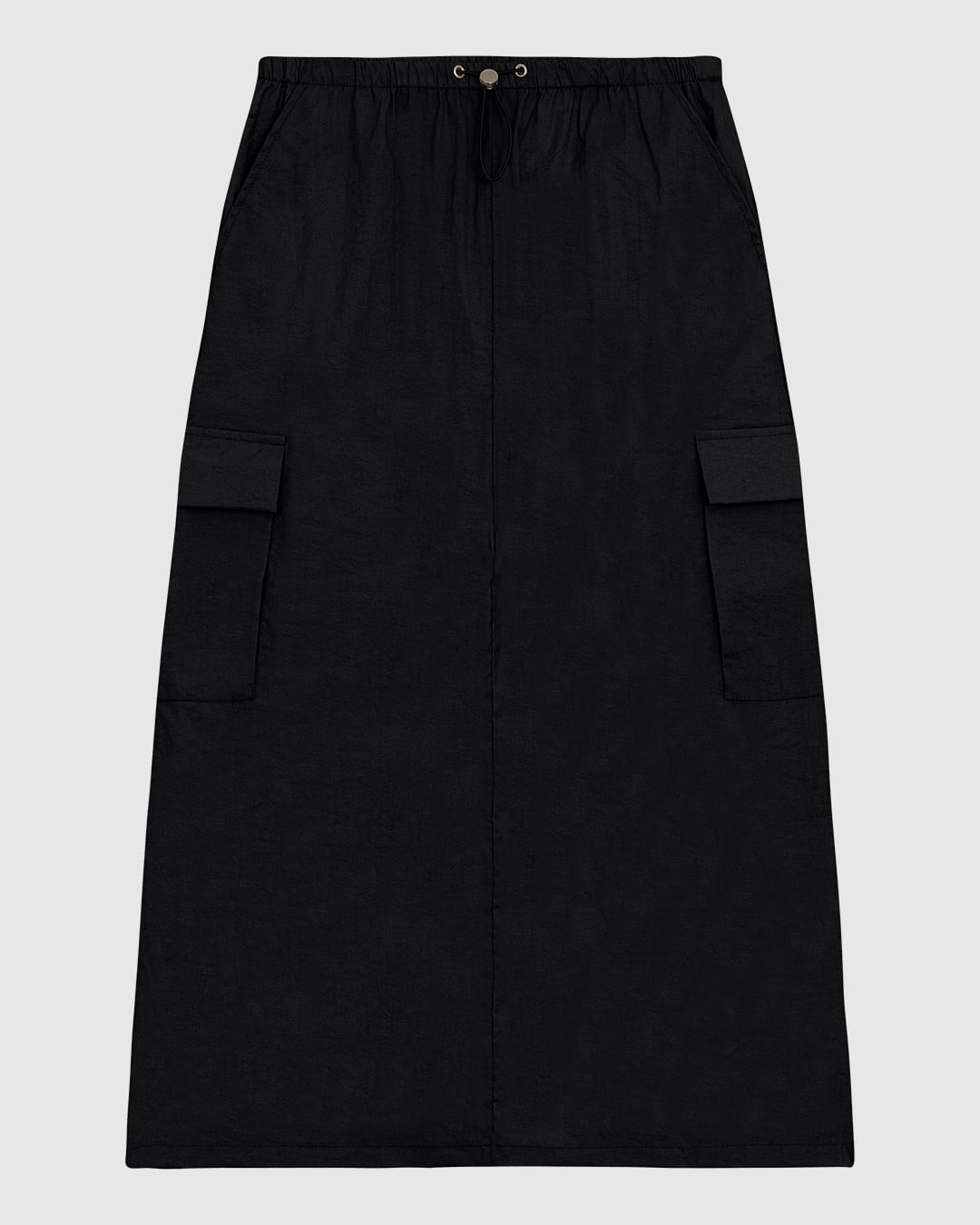 Saia Midi Feminina Bolso Cargo Fenda Costas em Viscose Texturizada - ENFIM