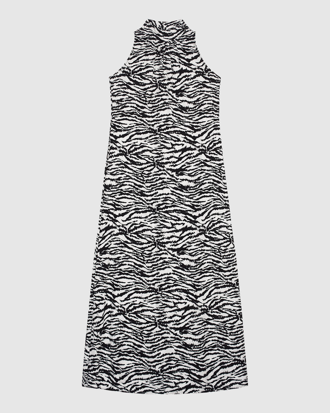 Vestido Longo Feminino Amplo Gola Alta Animal Print Em Viscose - ENFIM - Imagem 11