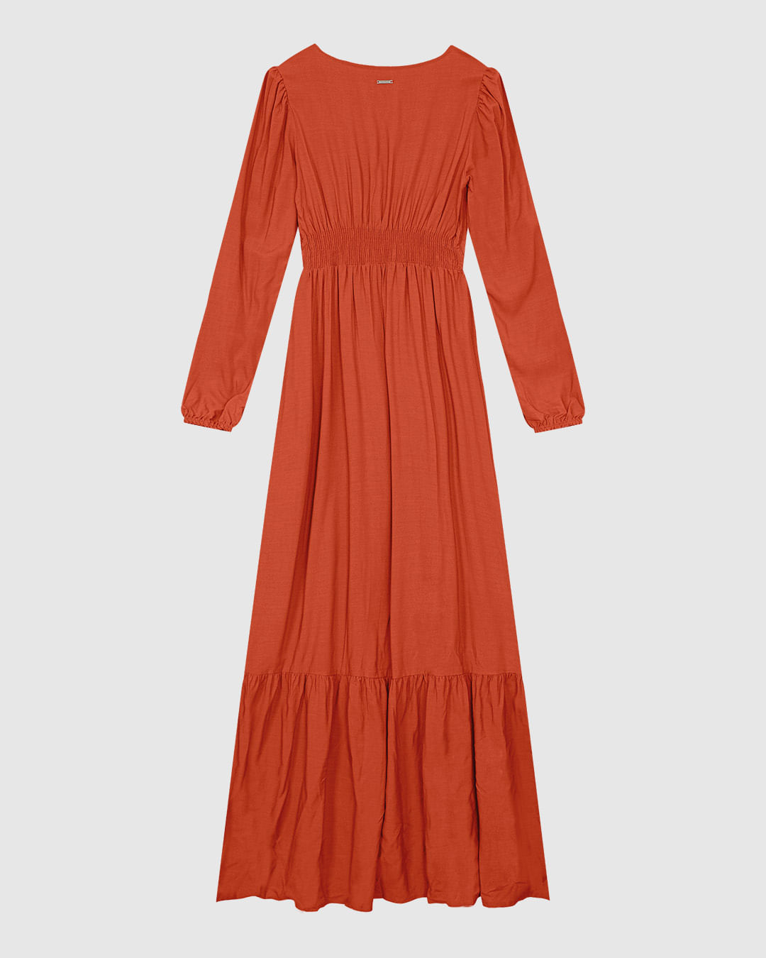 Vestido Longo Feminino Manga Longa Decote V Em Viscose - ENFIM - Imagem 12