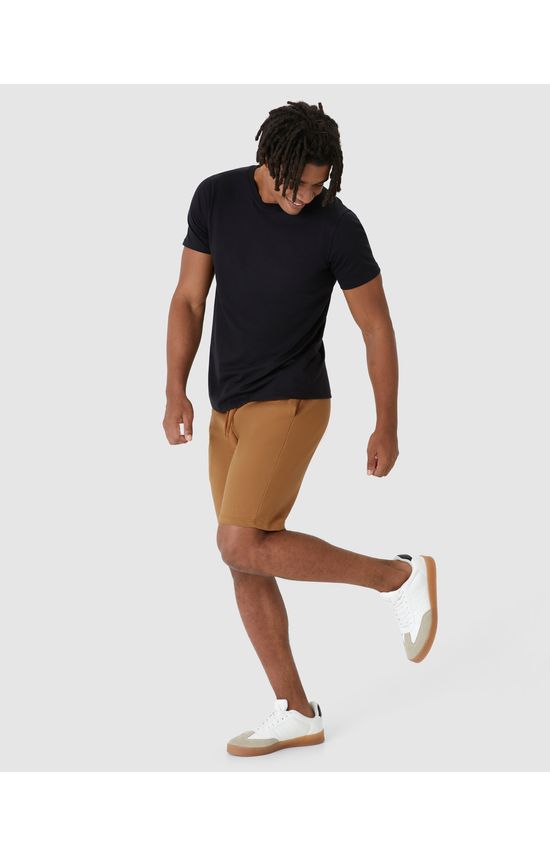 Bermuda Básica Masculina Cintura Média Em Moletom Sem Flanela