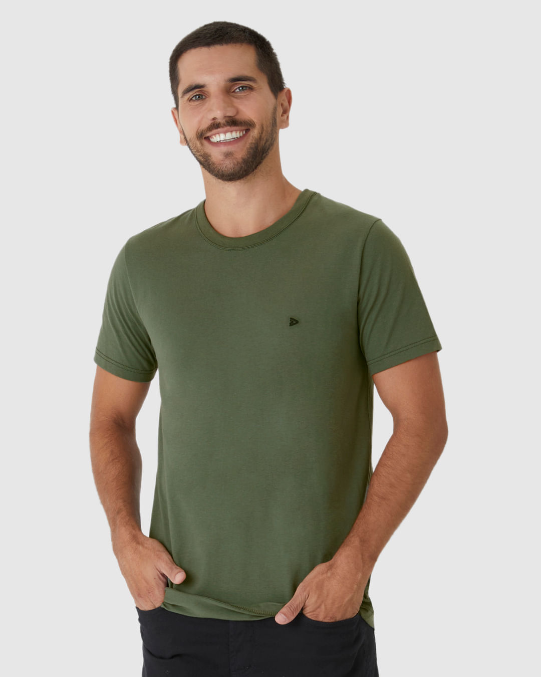 Camiseta Básica Masculina Slim Em Algodão