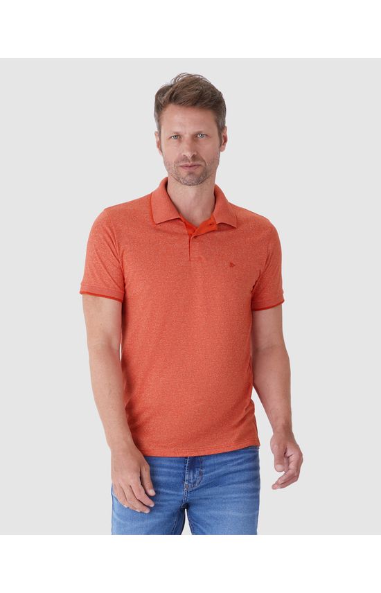 Camisa Polo Básica Masculina Slim Em Malha Rajada