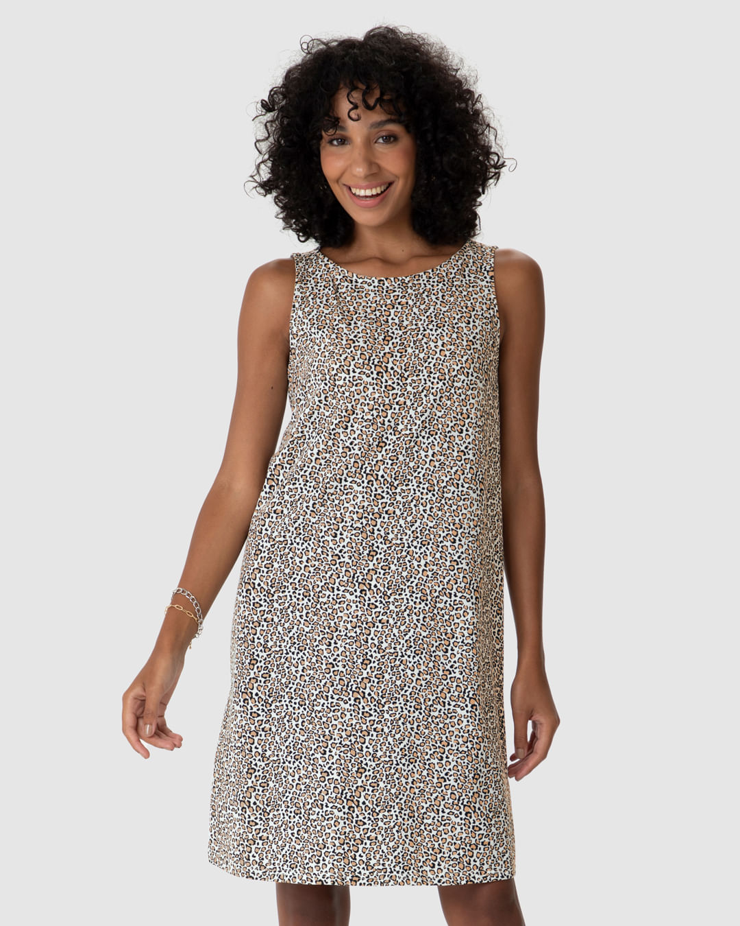 Vestido Feminino Regata Estampado Em Algodão