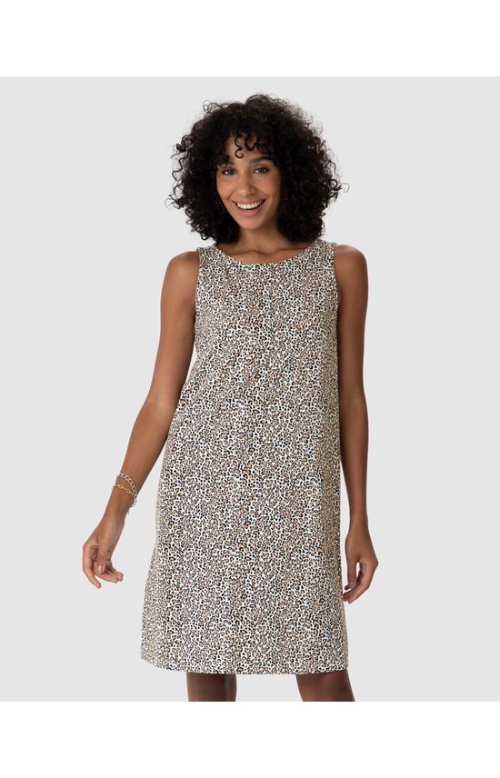 Vestido Feminino Regata Estampado Em Algodão