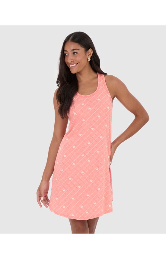 Camisola Feminina Sem Manga Estampada Em Algodão