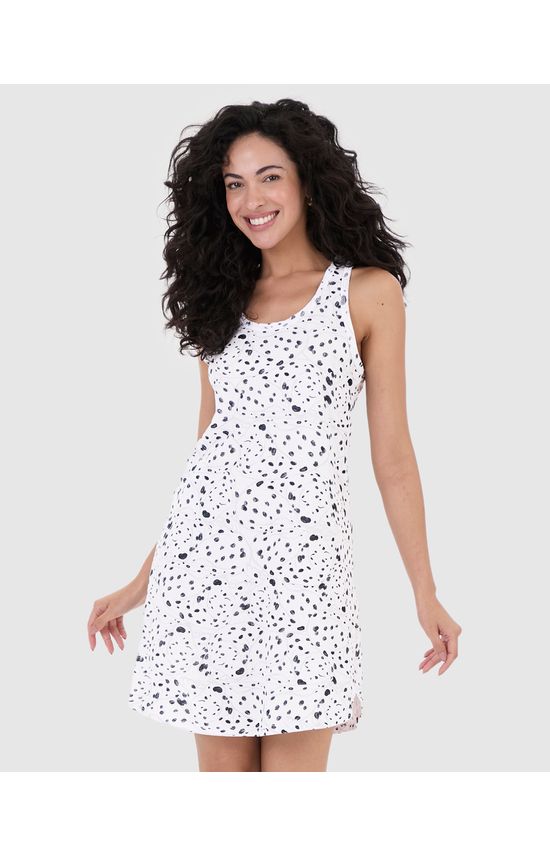 Camisola Feminina Sem Manga Estampada Em Algodão