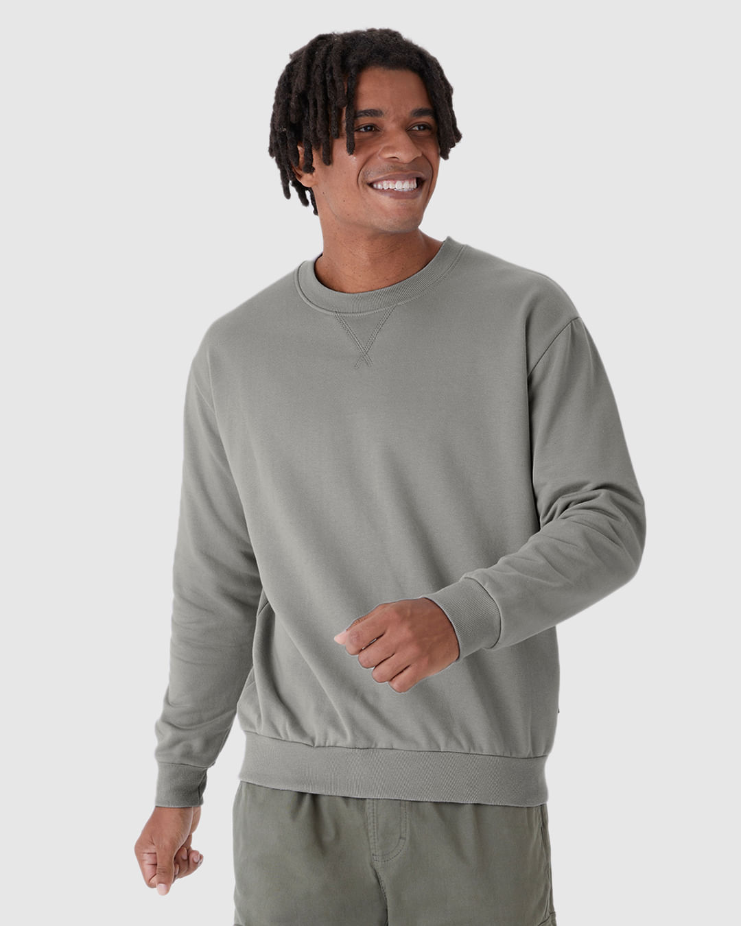 Blusão Masculino Relaxed Fit Em Moletom Flanelado - Imagem 11