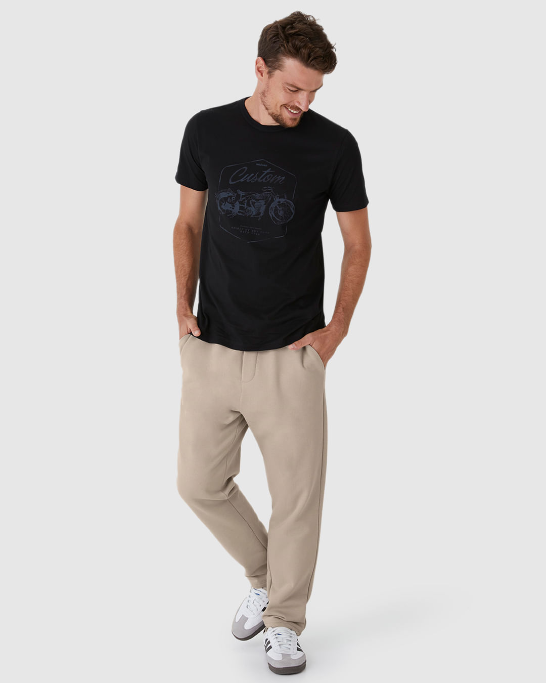 Calça Slim Masculina Em Moletom Flanelado - Imagem 16