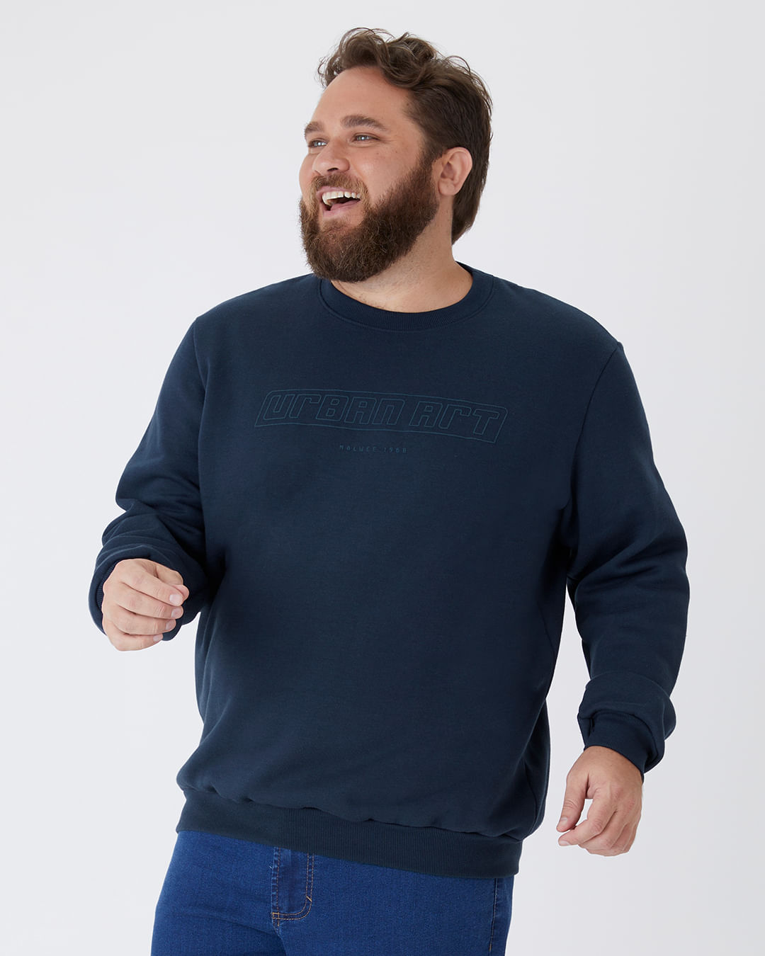 Blusão Masculino Plus Size Urban Art Em Moletom Comfy Flanelado