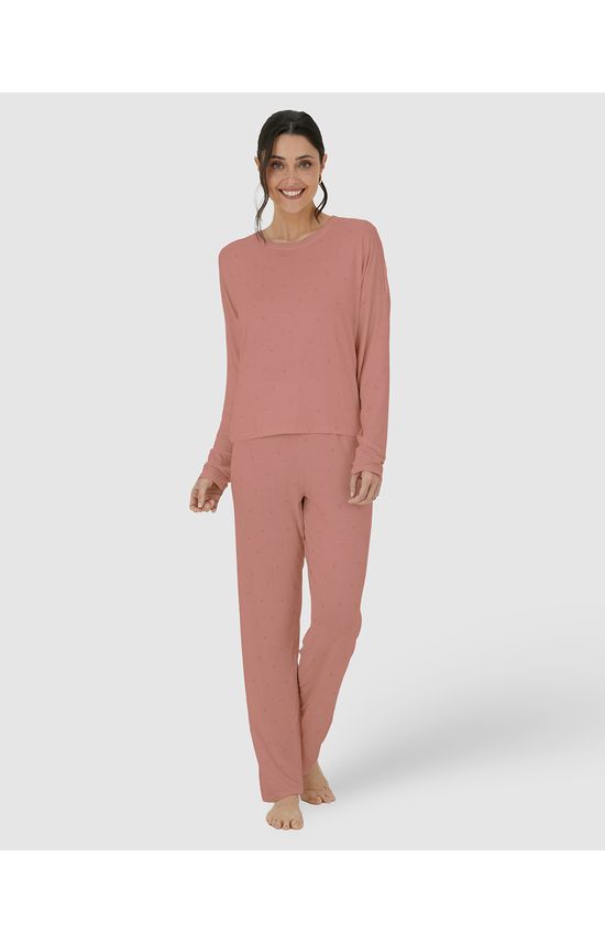Pijama Feminino Blusa Ombro Com Detalhe Renda Em Viscose Stretch