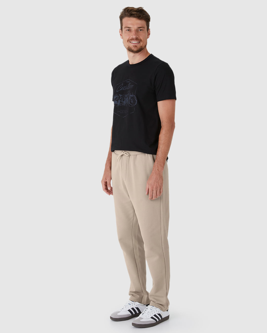 Calça Slim Masculina Em Moletom Flanelado - Imagem 7