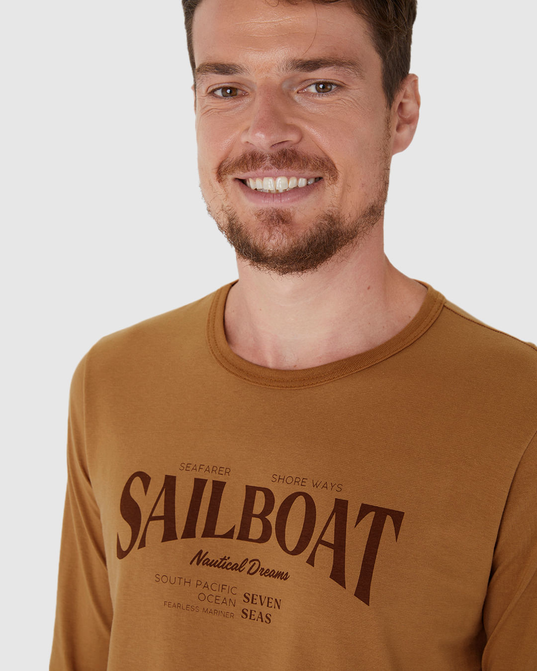 Camiseta Masculina Manga Longa Com Estampa Em Algodão - Imagem 18