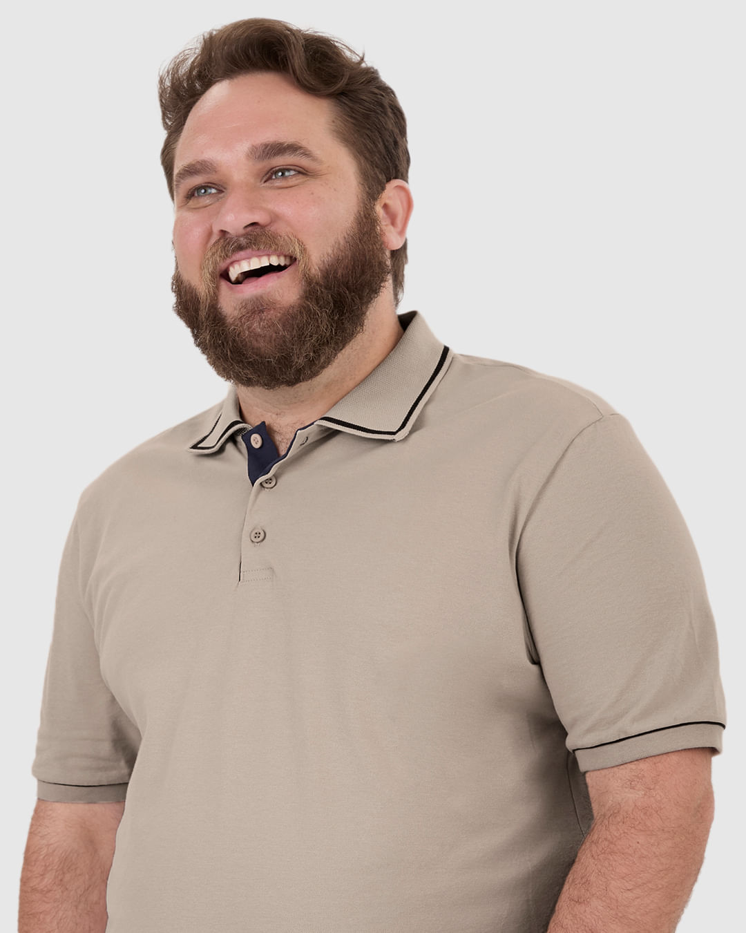 Camisa Polo Masculina Plus Size Abertura Lateral Em Piquet Stretch - Imagem 18