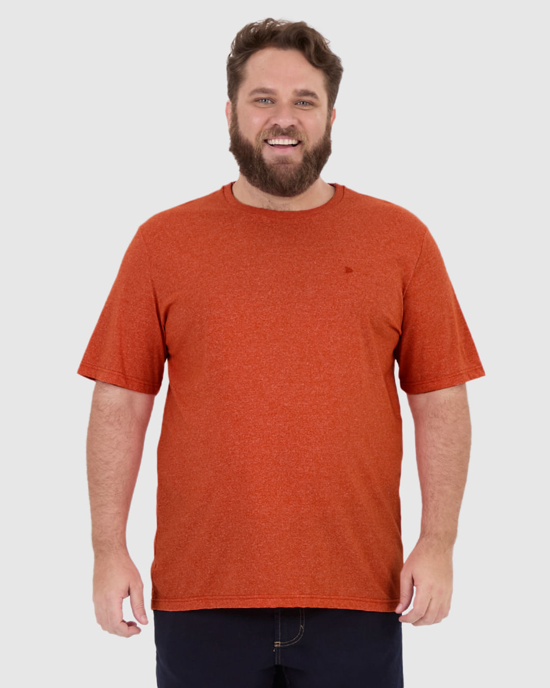 Camiseta Básica Masculina Plus Size Decote Redondo Em Malha Rajada - Imagem 19