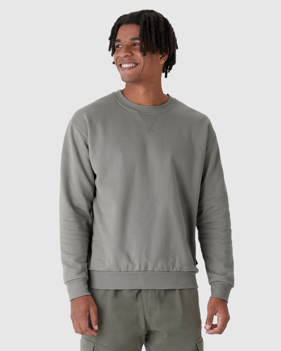 Blusão Masculino Relaxed Fit Em Moletom Flanelado - Imagem 9