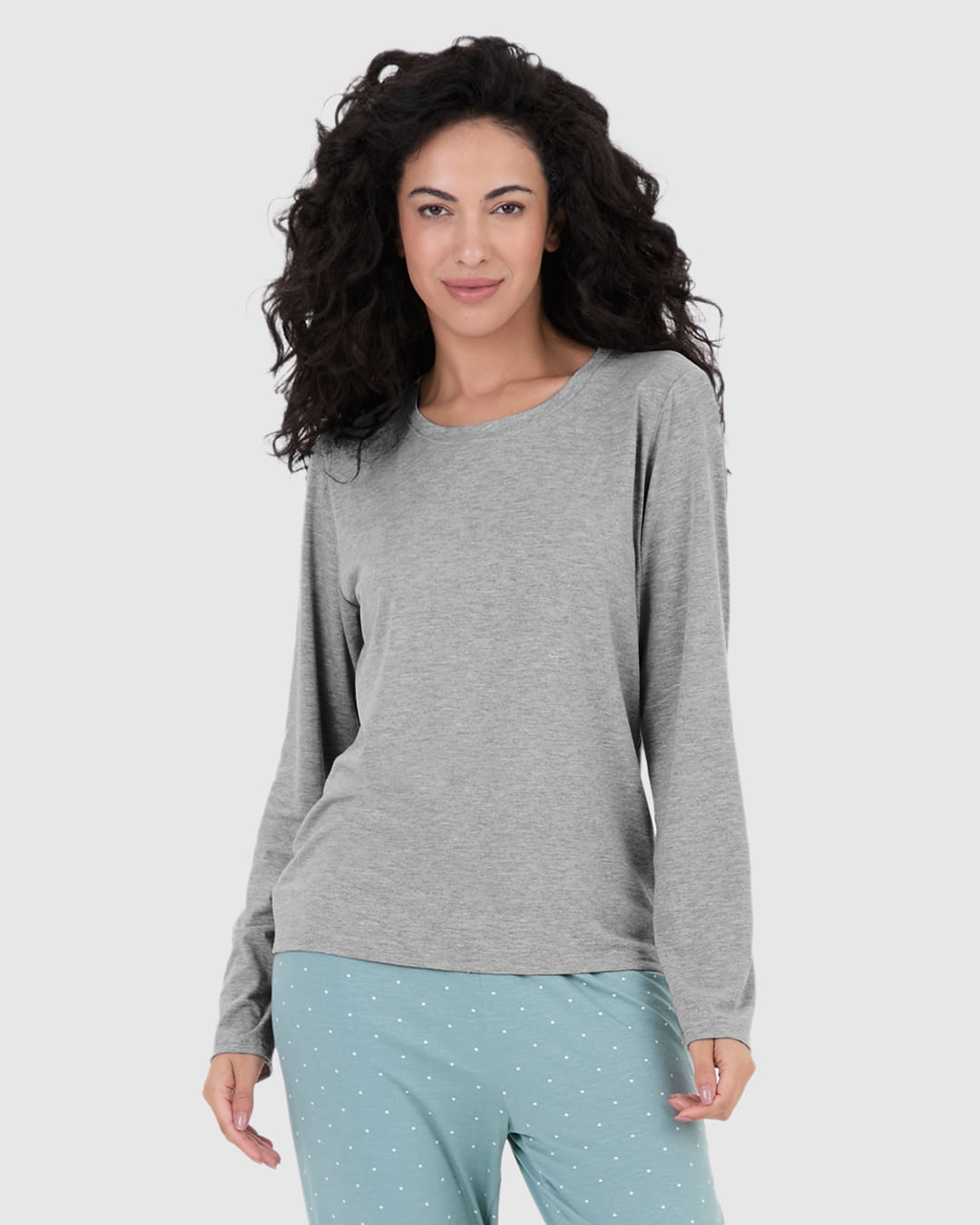 Blusa Feminina De Pijama Manga Longa Em Viscose Stretch - Imagem 14