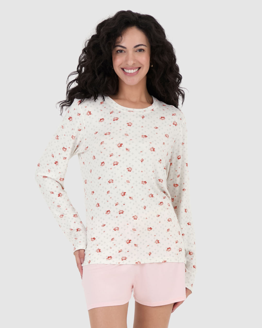 Blusa Feminina De Pijama Manga Longa Em Viscose Stretch - Imagem 14