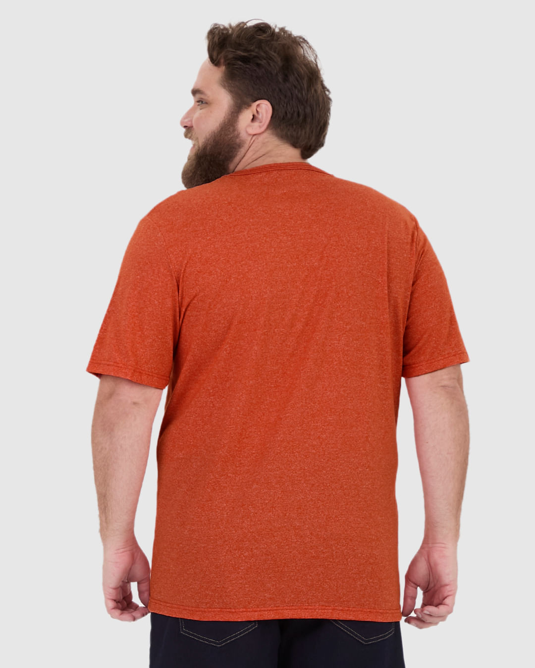 Camiseta Básica Masculina Plus Size Decote Redondo Em Malha Rajada - Imagem 20