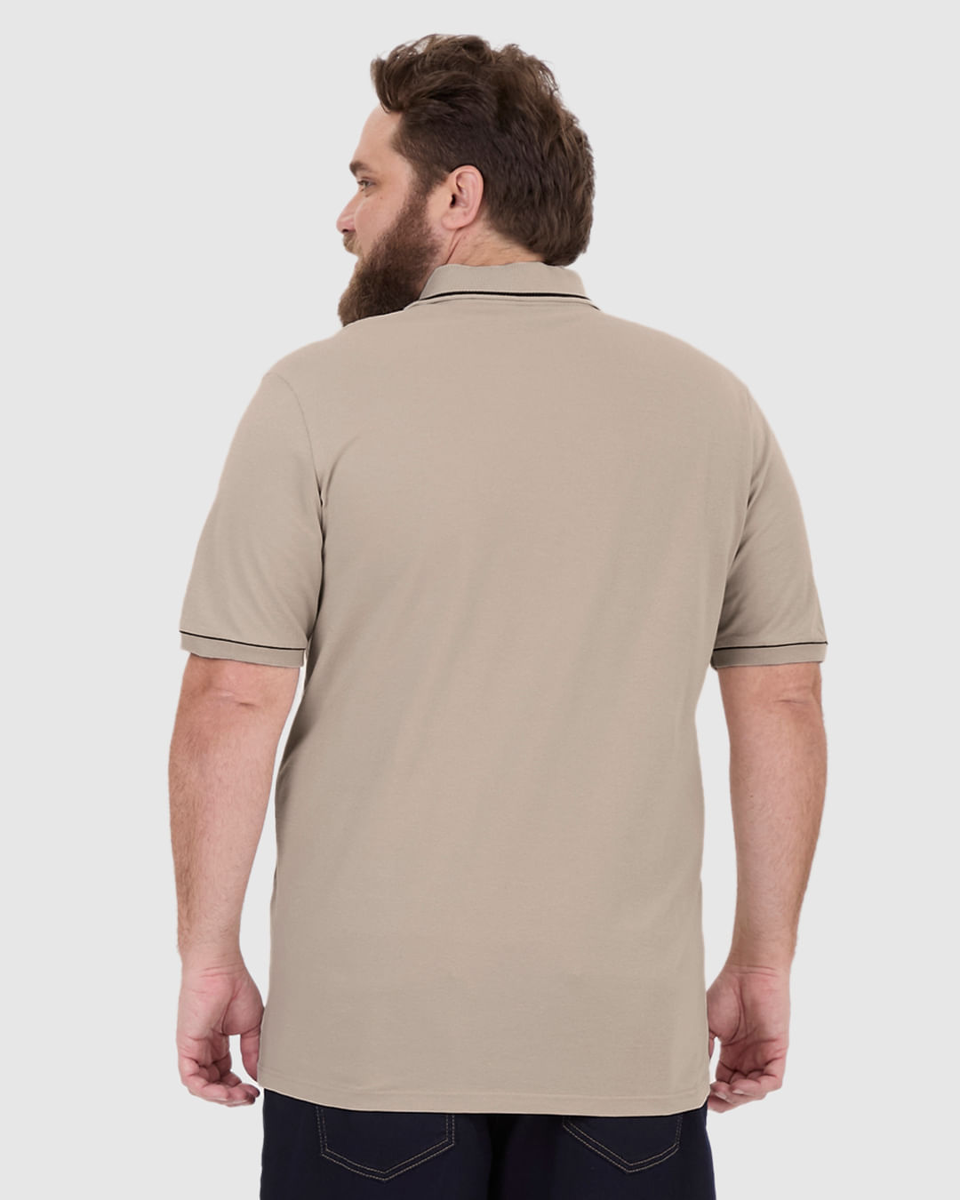 Camisa Polo Masculina Plus Size Abertura Lateral Em Piquet Stretch - Imagem 25