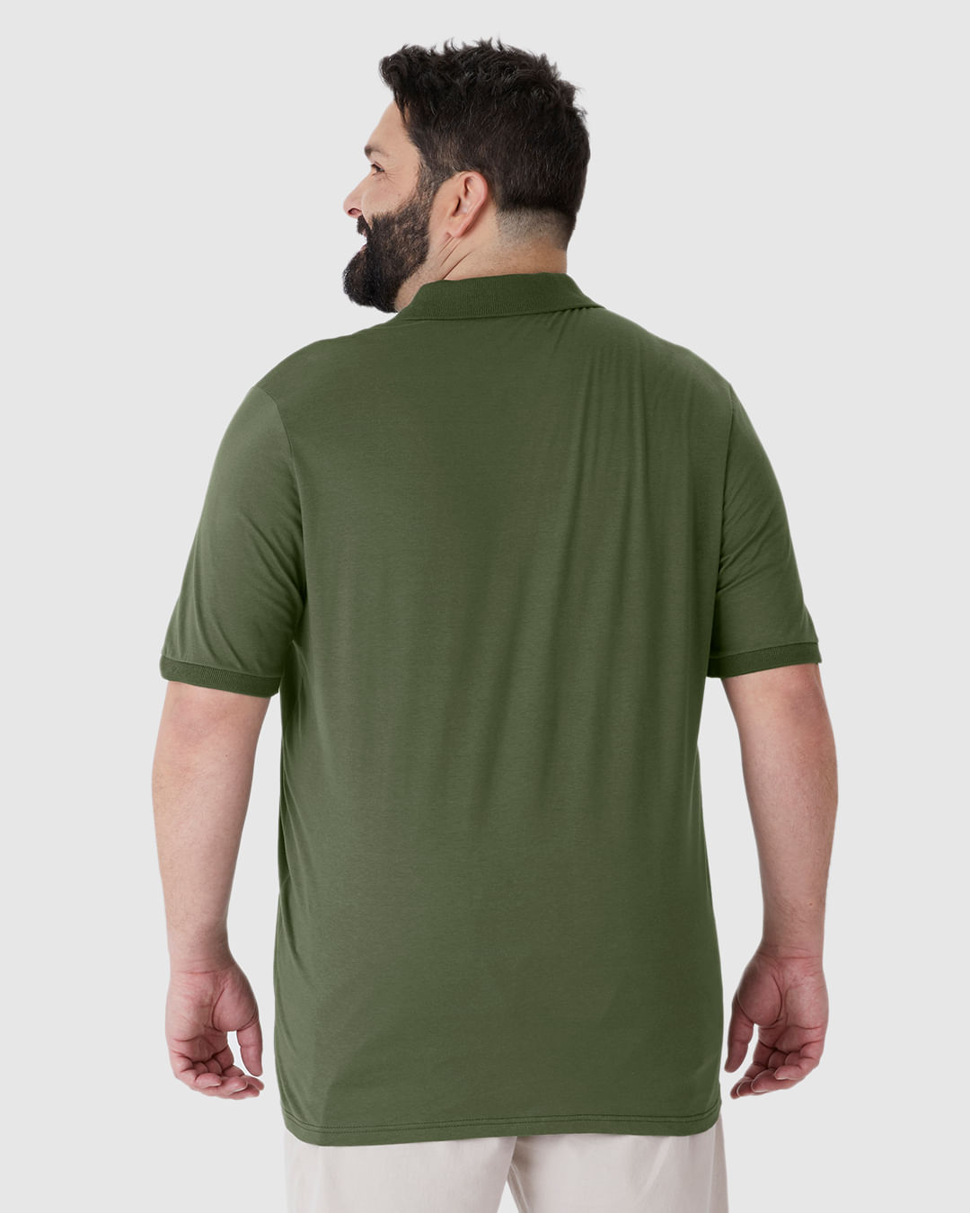 Camisa Polo Masculina Plus Size Com Bolso Funcional Em Algodão - Imagem 20