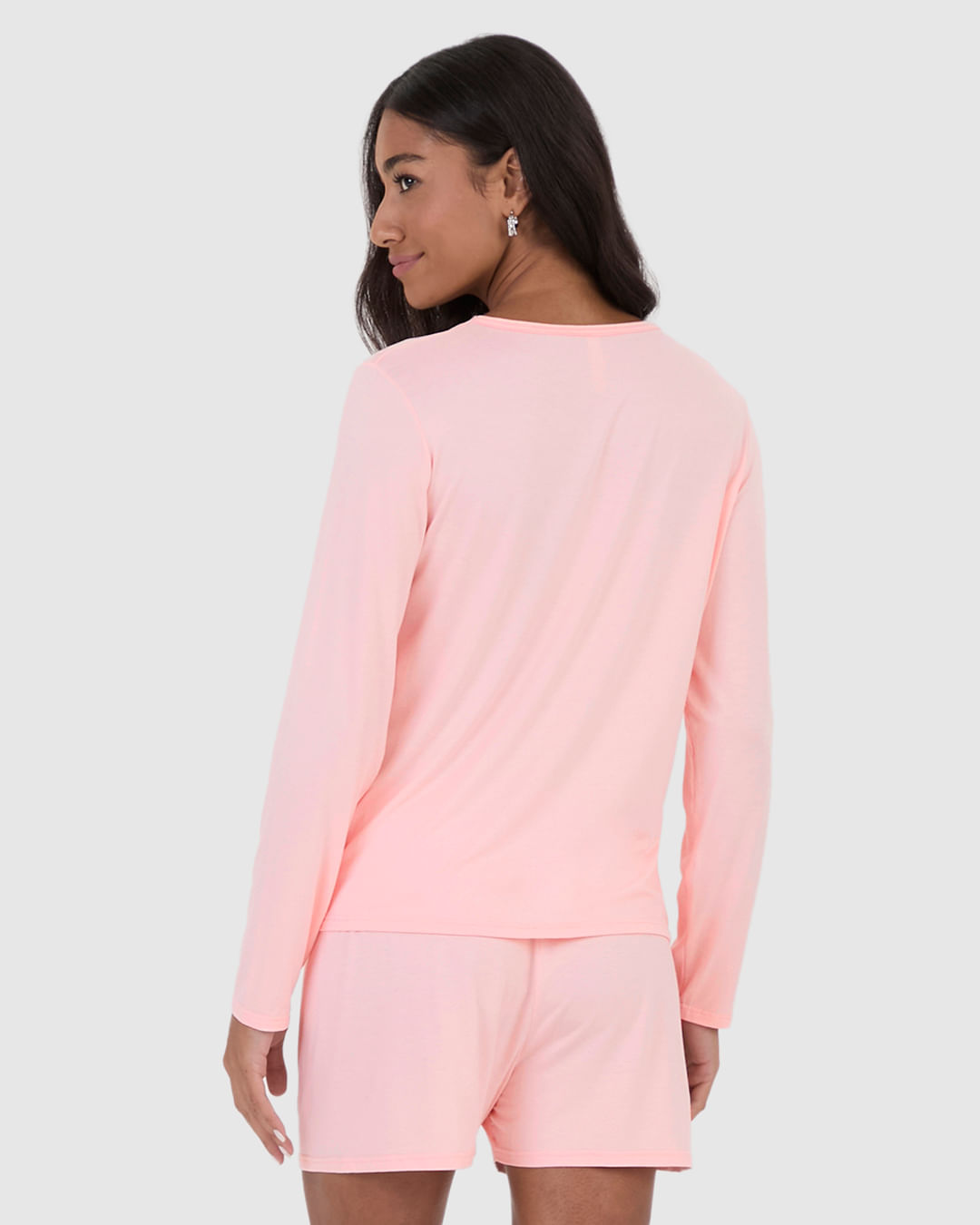 Blusa Feminina De Pijama Manga Longa Em Viscose Stretch - Imagem 20