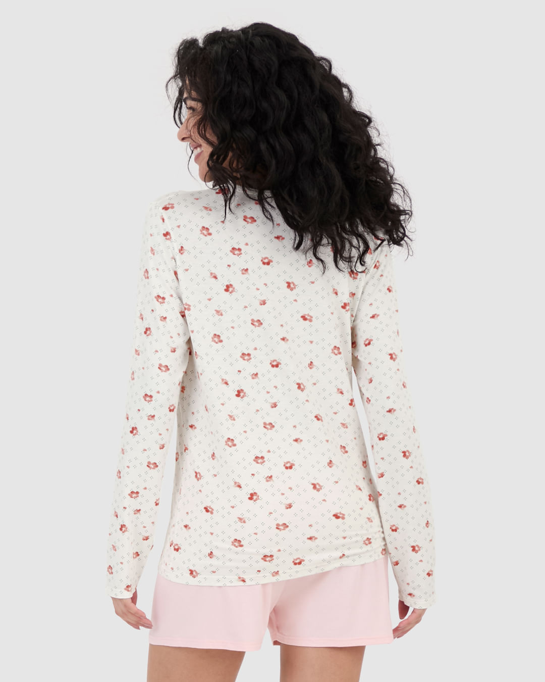 Blusa Feminina De Pijama Manga Longa Em Viscose Stretch - Imagem 20